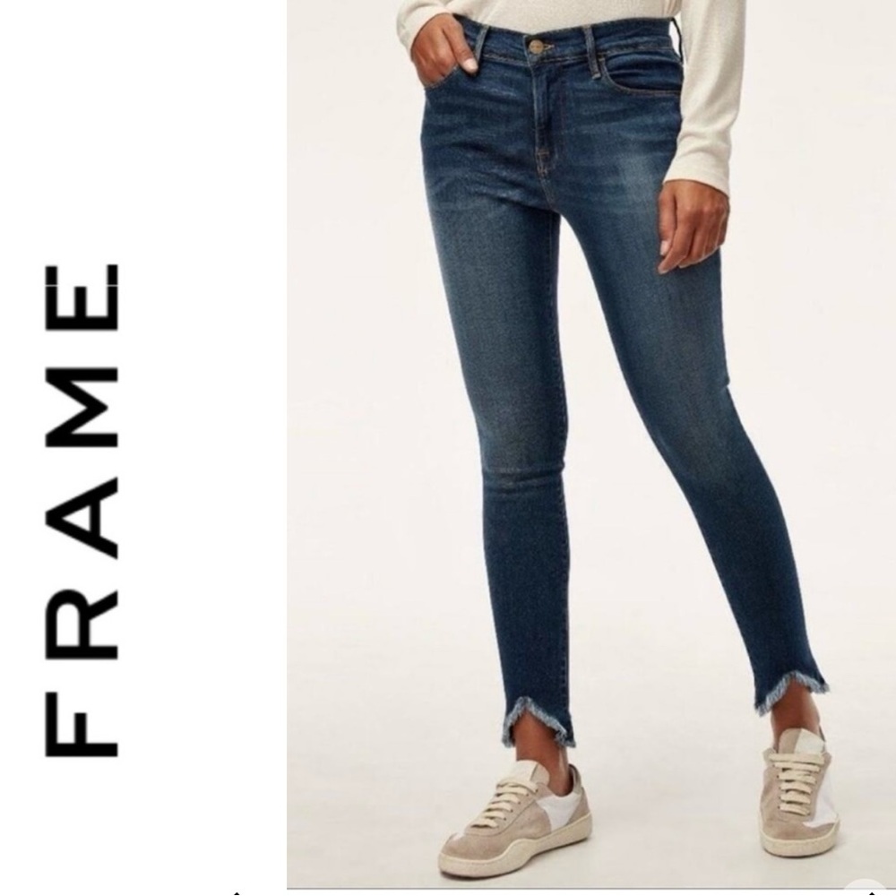 Frame denim le high skinny size 29 frayed hem